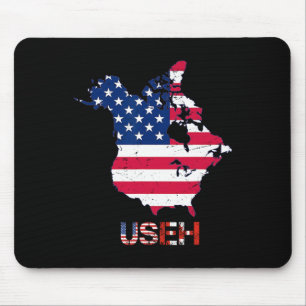 Useh Trump Canada Usa 51st State Map American Flag Mouse Pad