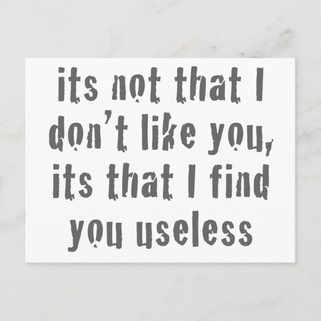 Useless Postcard (Front)