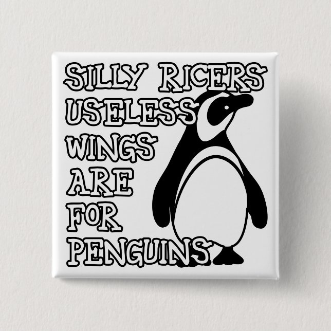 Useless Wings 2 Inch Square Button (Front)