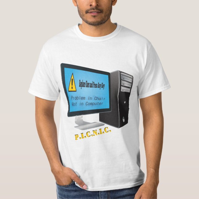User Problem Computer Nerd Warning Error T-Shirt (Front)