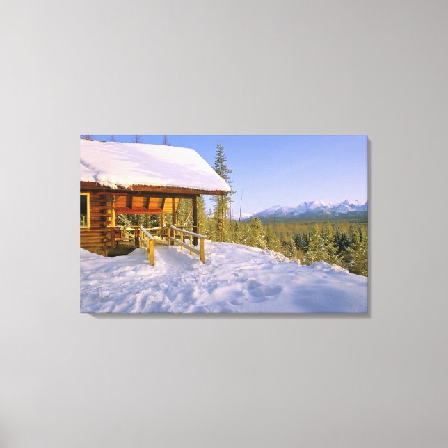 USFS Schnauss Cabin rental in Winter ovelooking Canvas Print (Front)
