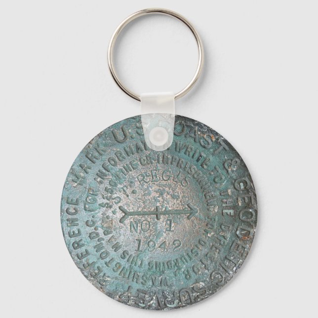 USGS Benchmark, St. Regis Mountain Geodetic Survey Keychain (Front)