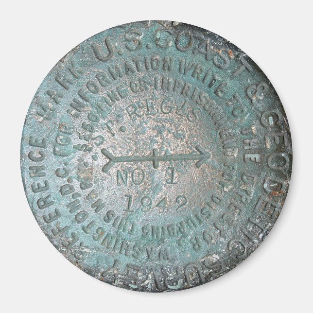 USGS Benchmark, St. Regis Mountain Geodetic Survey Magnet (Front)