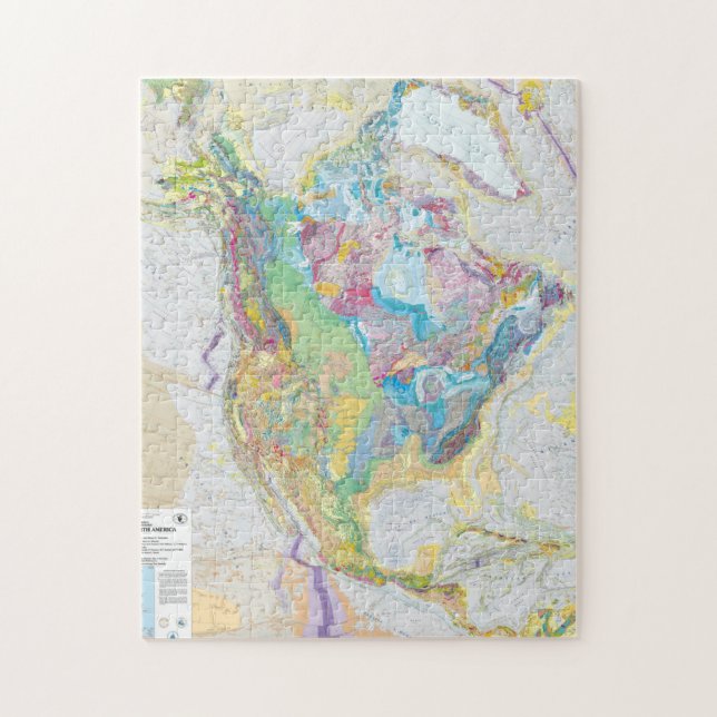 USGS Geologic Map Of North America Jigsaw Puzzle (Vertical)