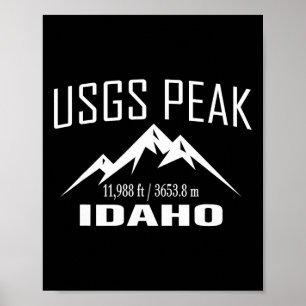 Usgs Peak Idaho Climbing Summit Club Outdoor Adven Poster
