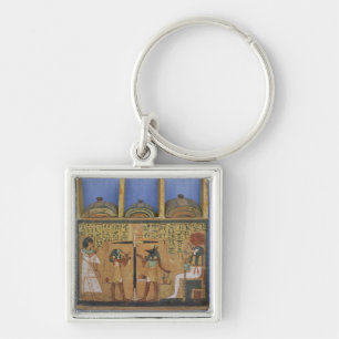 Ushabti casket with a scene of psychostasis keychain