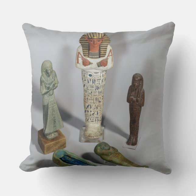 Ushabti figures throw pillow (Front)
