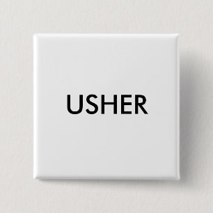 USHER 2 INCH SQUARE BUTTON