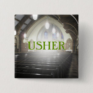 USHER 2 INCH SQUARE BUTTON