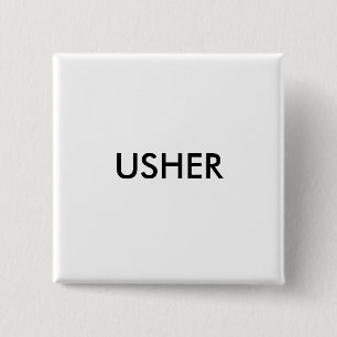 USHER 2 INCH SQUARE BUTTON