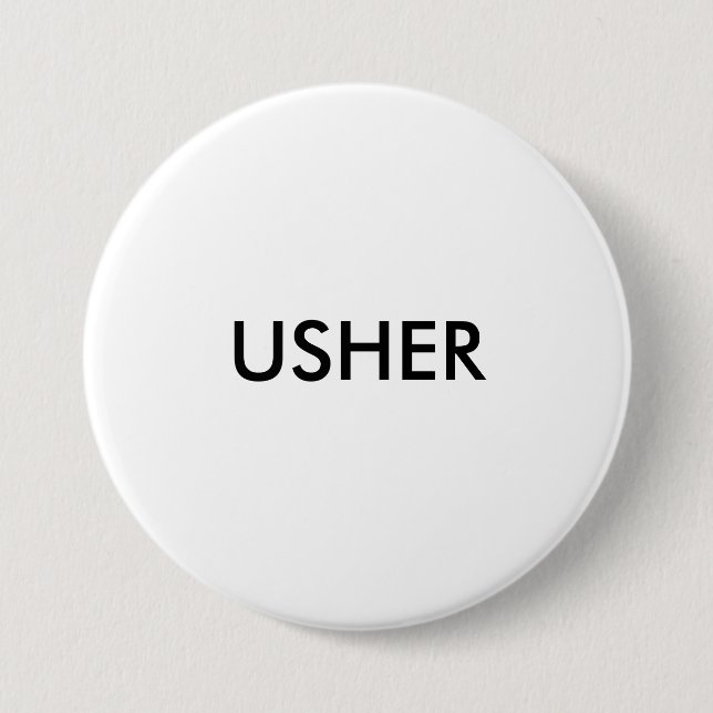 USHER 3 INCH ROUND BUTTON (Front)