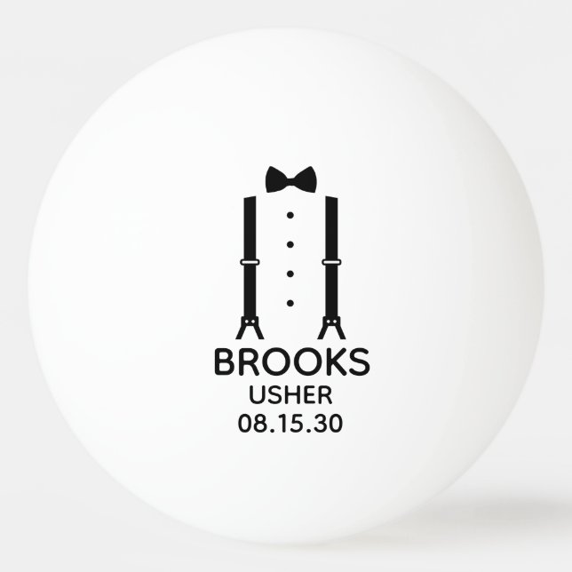 Usher Black Bow Tie Ping Pong Ball (Front)