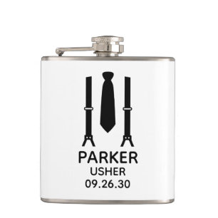 Usher Black Tie Hip Flask