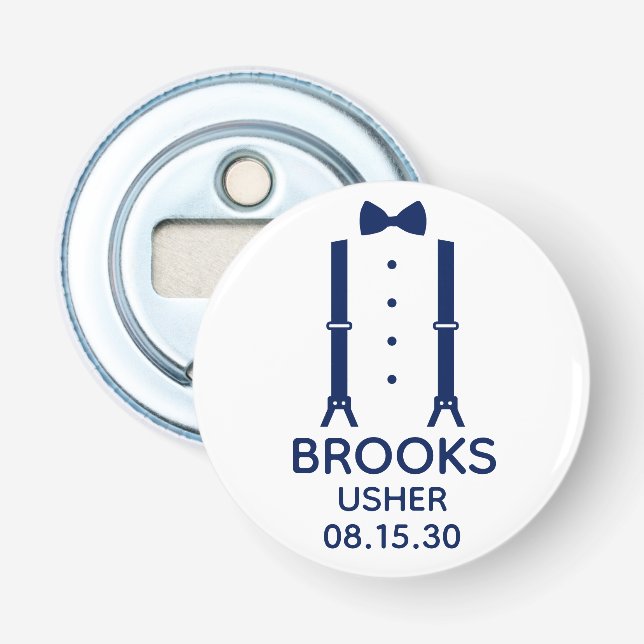 Usher Blue Bow Tie Bottle Opener (Front)