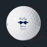 Usher Blue Bow Tie Golf Balls<br><div class="desc">These golf balls are a great favour for the ushers in your wedding. They feature a blue bow tie with the usher's name above it in a modern script font and the word Usher along with the wedding date below. They'd be great for a bachelor party or weekend. The job...</div>