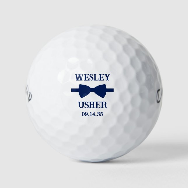 Usher Blue Bow Tie Golf Balls (Front)