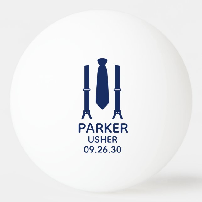 Usher Blue Tie Ping Pong Ball (Front)