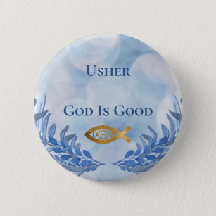 Usher Christian Church God Is Good Modern 2 Inch Round Button