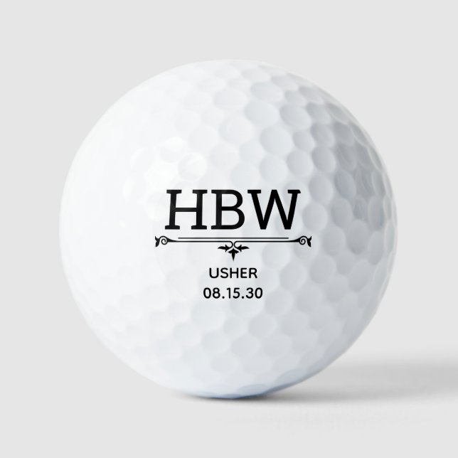 Usher Initials Golf Balls (Front)
