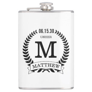 Usher Initials Hip Flask