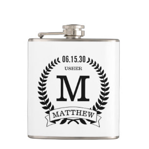 Usher Initials Hip Flask