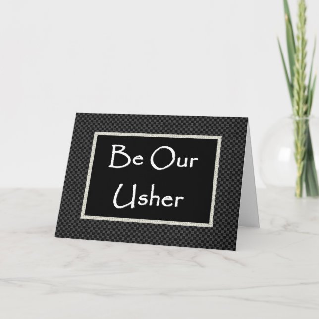 USHER  Invitation  with Checked Border (Front)