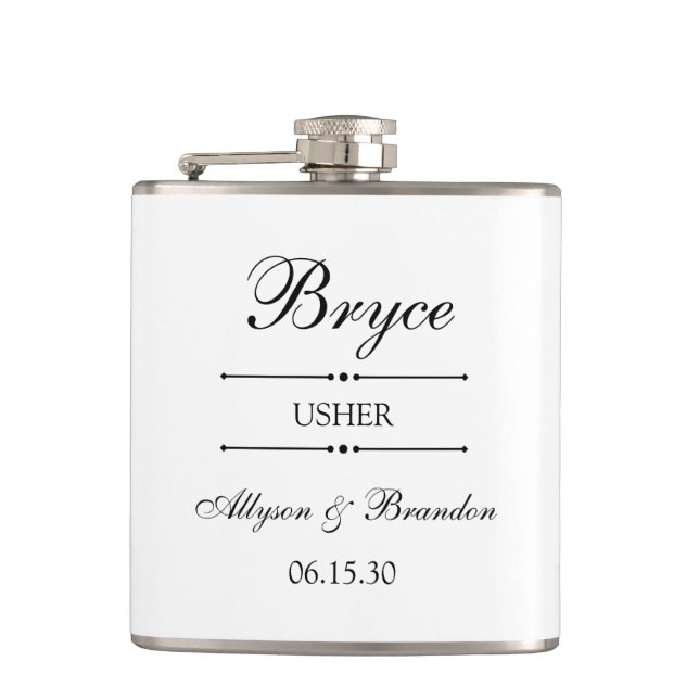 Usher Personalized Hip Flask (Front)