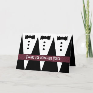 USHER Thank You - Three Tuxedos - Customizable Card