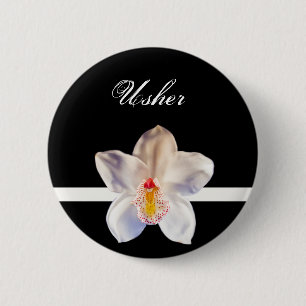 Usher Wedding ID Badge 2 Inch Round Button