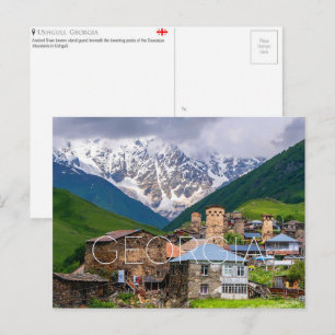 Ushguli, carte postale de voyage de Géorgie