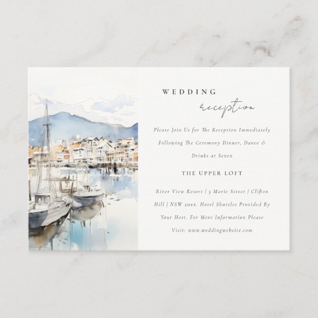 Ushuaia, Argentina Landscape Wedding Reception Enclosure Card (Front)