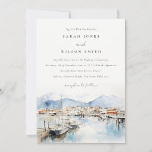 Ushuaia, Argentina Watercolor Landscape Wedding Invitation