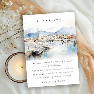 Ushuaia, Argentina Watercolor Landscape Wedding Thank You Card