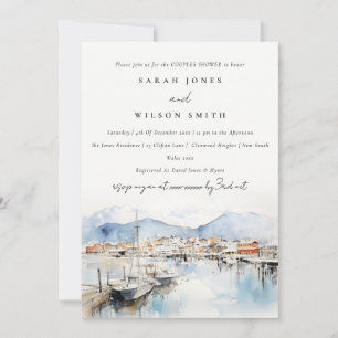 Ushuaia Argentina Watercolor Scape Couples Shower Invitation