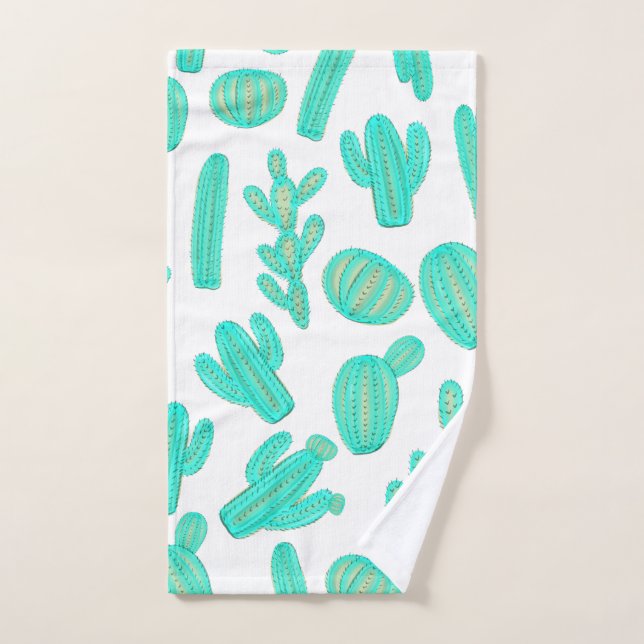 Usines tropicales vertes turquoises au néon de (Serviette à main)