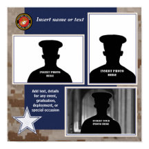 USMC Camo and Blue Photo Collage