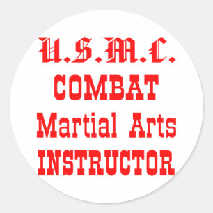 USMC Combat Martial Arts Instructor Classic Round Sticker