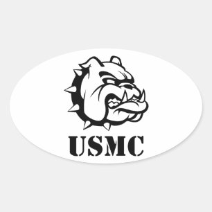 USMC Dog Oval Sticker