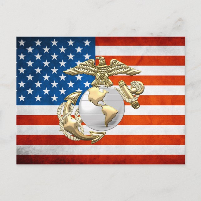 USMC Eagle, Globe & Anchor (EGA) [3D] Postcard (Front)