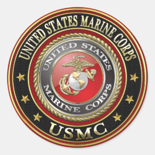 USMC Emblem [Special Edition] [3D] Classic Round Sticker