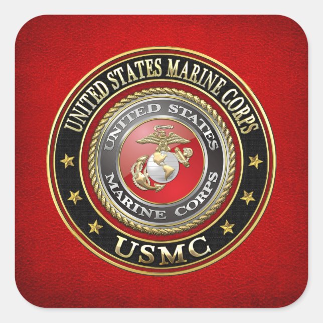 USMC Emblem [Special Edition] [3D] Square Sticker (Front)