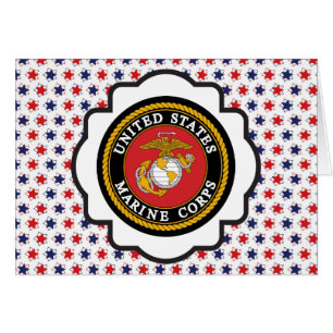 USMC Emblem with Red White and Blue Stars
