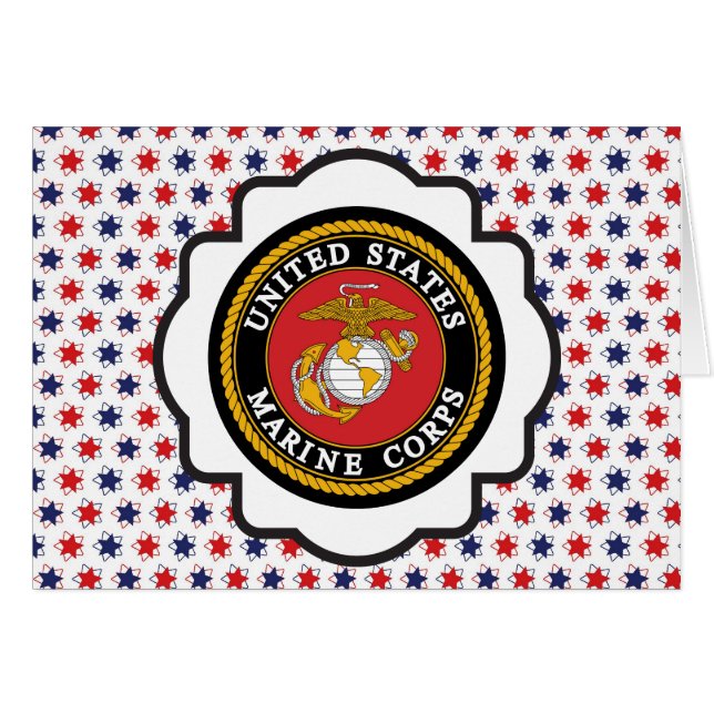 USMC Emblem with Red White and Blue Stars (Front Horizontal)