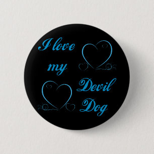 USMC I Love My Devil Dog 2 Inch Round Button