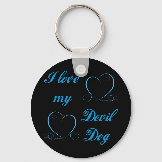 USMC I Love My Devil Dog Keychain (Front)