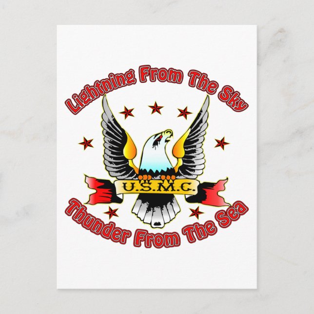 USMC Lightning From The Sky Thunder From The Sea Postcard (Front)