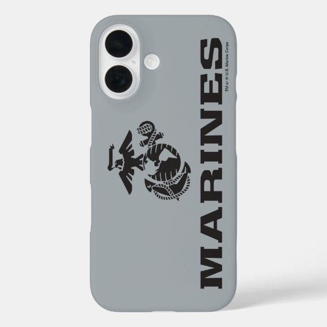 USMC Logo Stacked Black Logo Case-Mate iPhone Case (Back)