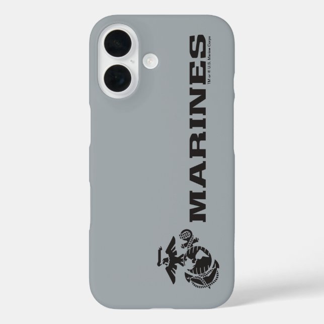 USMC Logo Stacked Black Logo Case-Mate iPhone Case (Back)
