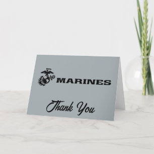 USMC Logo Stacked Black Logo Thank You Card