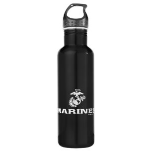 USMC Logo Stacked - White 710 Ml Water Bottle